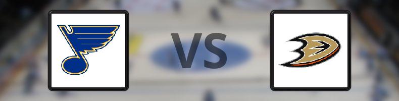 St Louis Blues - Anaheim Ducks odds, speltips, resultat i NHL