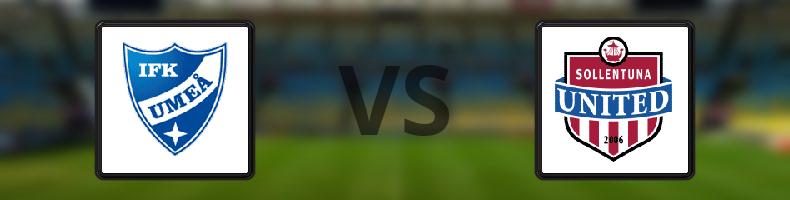 Umeå FC - Sollentuna FK odds, speltips, resultat i Division 1