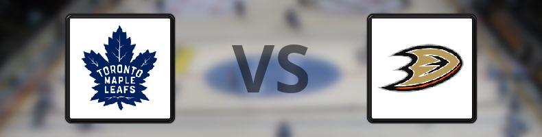 Toronto Maple Leafs - Anaheim Ducks odds, speltips, resultat i NHL