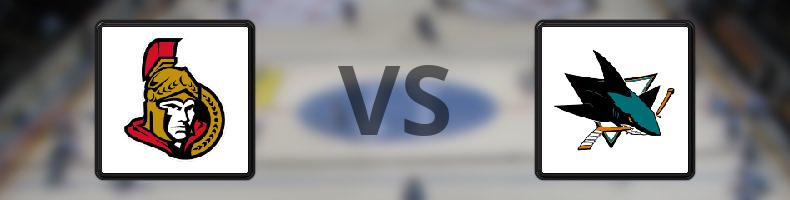 Ottawa Senators - San José Sharks odds, speltips, resultat i NHL