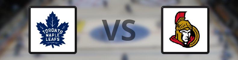 Toronto Maple Leafs - Ottawa Senators odds, speltips, resultat i NHL