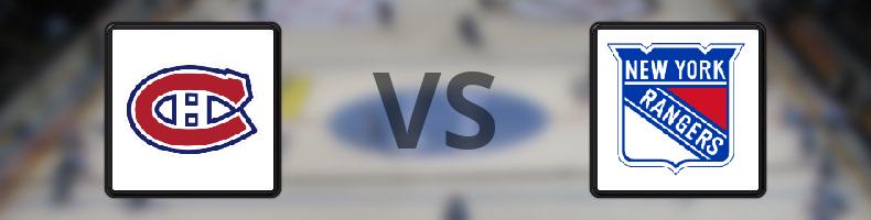 Montreal Canadiens - New York Rangers odds, speltips, resultat i NHL