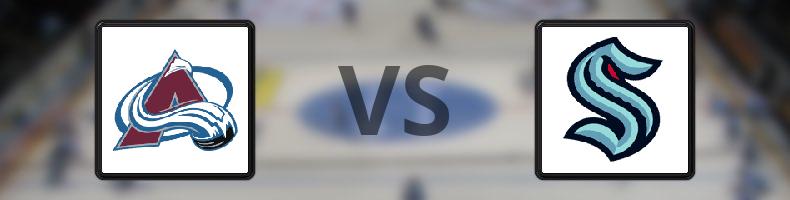 Colorado Avalanche - Seattle Kraken odds, speltips, resultat i NHL