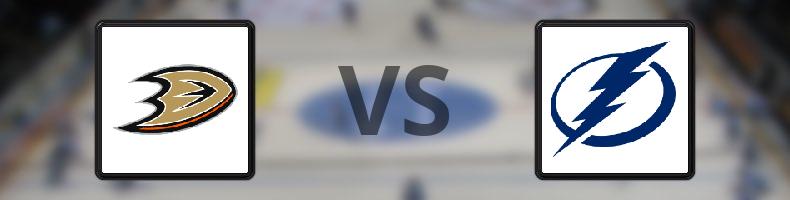 Anaheim Ducks - Tampa Bay Lightning odds, speltips, resultat i NHL