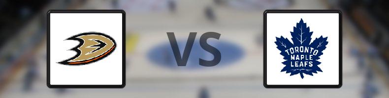 Anaheim Ducks - Toronto Maple Leafs odds, speltips, resultat i NHL