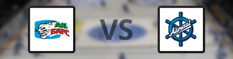 AK Bars Kazan - Admiral Vladivostok odds, speltips, resultat i KHL