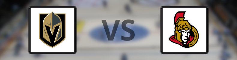Vegas Golden Knights - Ottawa Senators odds, speltips, resultat i NHL