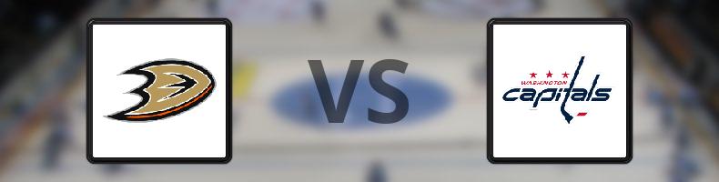 Anaheim Ducks - Washington Capitals odds, speltips, resultat i NHL