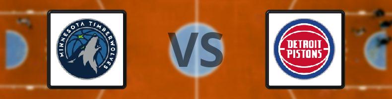 Minnesota Timberwolves - Detroit Pistons odds, speltips, resultat i NBA