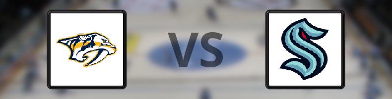Nashville Predators - Seattle Kraken odds, speltips, resultat i NHL