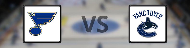 St Louis Blues - Vancouver Canucks odds, speltips, resultat i NHL
