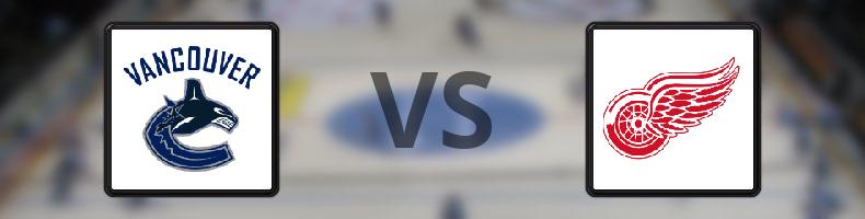 Vancouver Canucks - Detroit Red Wings odds, speltips, resultat i NHL