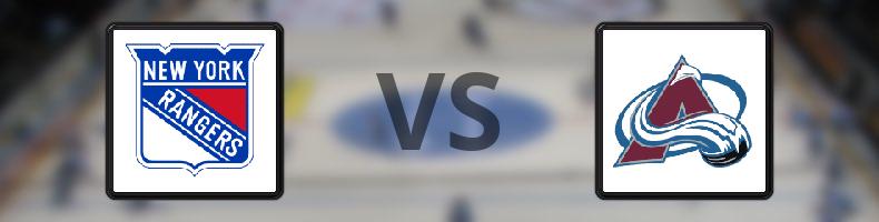 New York Rangers - Colorado Avalanche odds, speltips, resultat i NHL