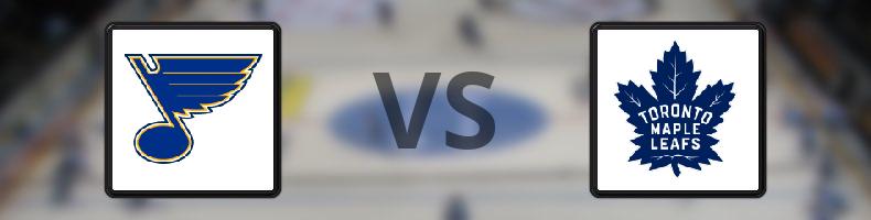 St Louis Blues - Toronto Maple Leafs odds, speltips, resultat i NHL