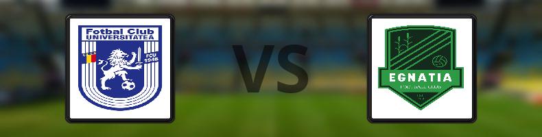 Universitatea Craiova - Egnatia odds, speltips, resultat i Conference League
