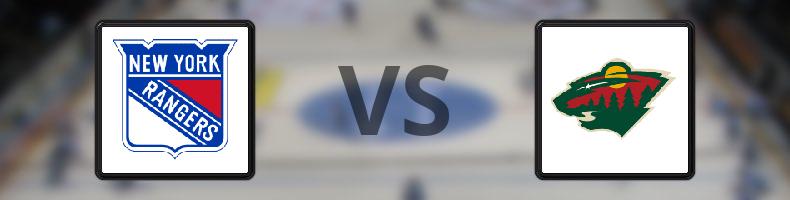 New York Rangers - Minnesota Wild odds, speltips, resultat i NHL