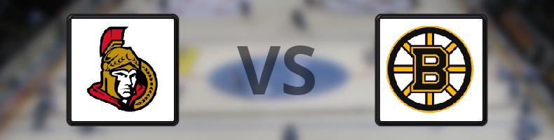 Ottawa Senators - Boston Bruins odds, speltips, resultat i NHL