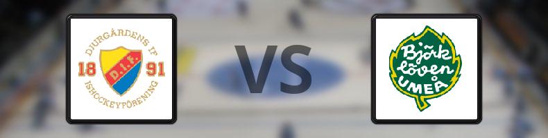 Djurgården - Björklöven odds, speltips, resultat i SHL