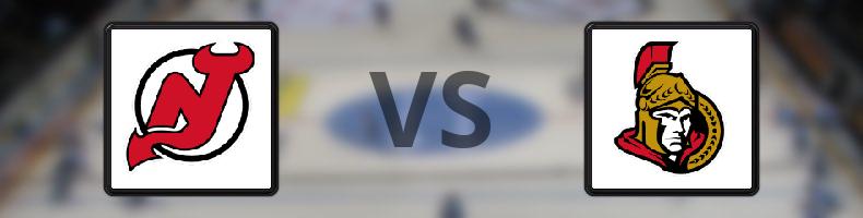 New Jersey Devils - Ottawa Senators odds, speltips, resultat i NHL