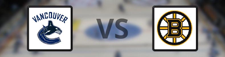 Vancouver Canucks - Boston Bruins odds, speltips, resultat i NHL