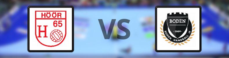 H 65 Höör - Boden Handboll IF odds, speltips, resultat i Handbollsligan damer