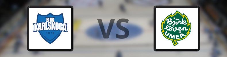 BIK Karlskoga - Björklöven odds, speltips, resultat i HockeyAllsvenskan