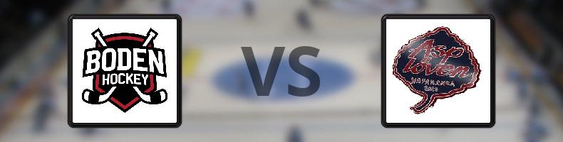 Bodens HF - Asplöven HC odds, speltips, resultat i HockeyEttan