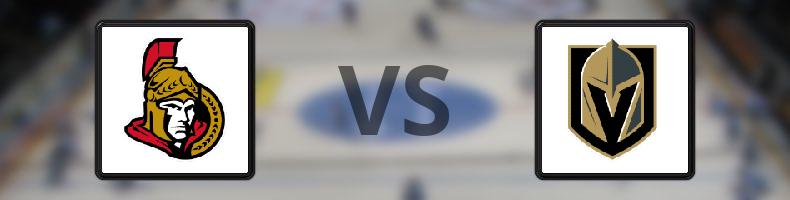 Ottawa Senators - Vegas Golden Knights odds, speltips, resultat i NHL