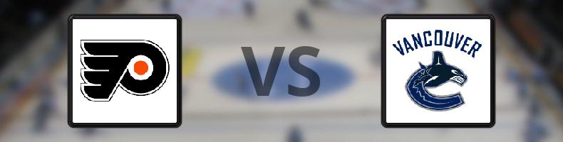 Philadelphia Flyers - Vancouver Canucks odds, speltips, resultat i NHL