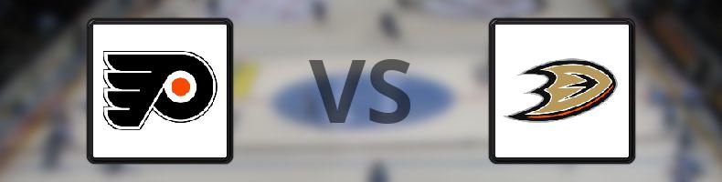 Philadelphia Flyers - Anaheim Ducks odds, speltips, resultat i NHL