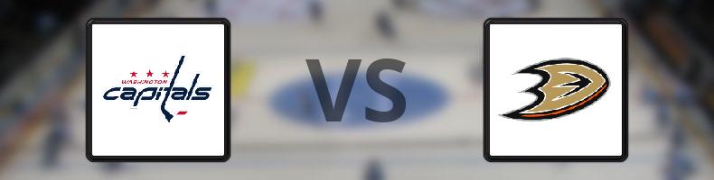 Washington Capitals - Anaheim Ducks odds, speltips, resultat i NHL