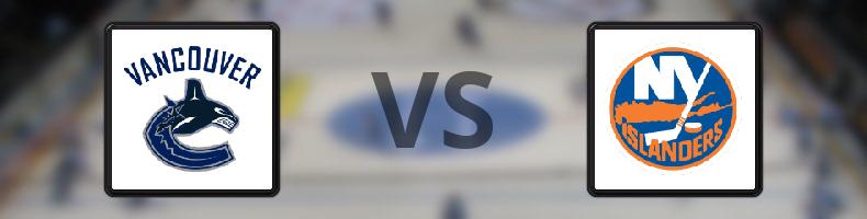 Vancouver Canucks - New York Islanders odds, speltips, resultat i NHL