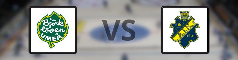 Björklöven - AIK odds, speltips, resultat i HockeyAllsvenskan