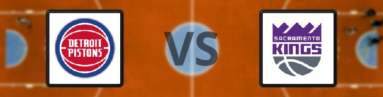 Detroit Pistons - Sacramento Kings odds, speltips, resultat i NBA
