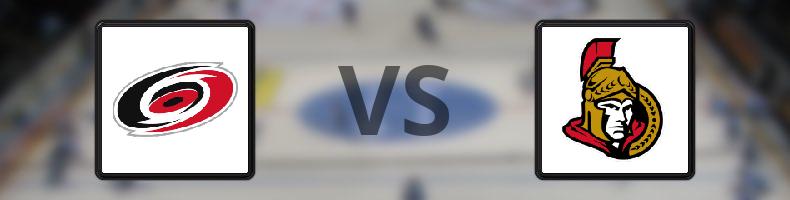 Carolina Hurricanes - Ottawa Senators odds, speltips, resultat i NHL