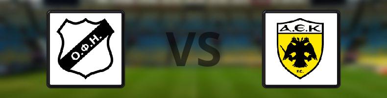 OFI Kreta - AEK Aten odds, speltips, resultat i Grekiska Superligan