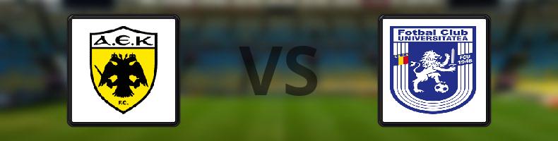 AEK Aten - Universitatea Craiova odds, speltips, resultat i Conference League