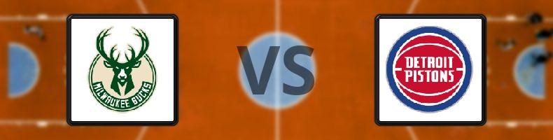 Milwaukee Bucks - Detroit Pistons odds, speltips, resultat i NBA