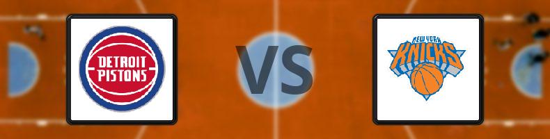 Detroit Pistons - New York Knicks odds, speltips, resultat i NBA