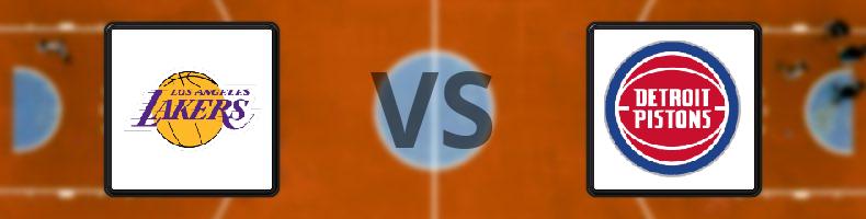 Los Angeles Lakers - Detroit Pistons odds, speltips, resultat i NBA