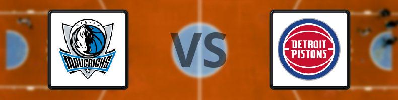 Dallas Mavericks - Detroit Pistons odds, speltips, resultat i NBA