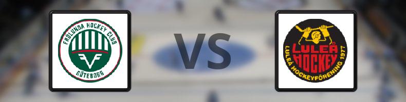 Frölunda - Luleå odds, speltips, resultat i SHL