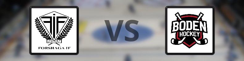 Forshaga IF - Bodens HF odds, speltips, resultat i HockeyEttan