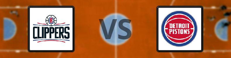 Los Angeles Clippers - Detroit Pistons odds, speltips, resultat i NBA