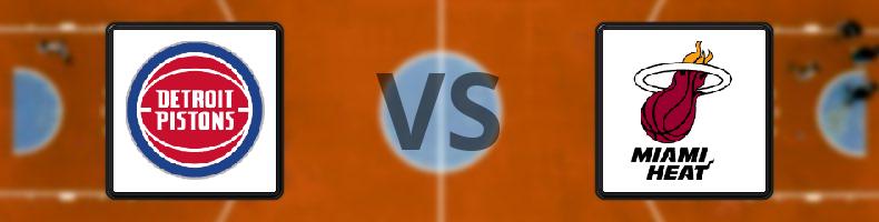 Detroit Pistons - Miami Heat odds, speltips, resultat i NBA