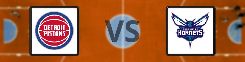 Detroit Pistons - Charlotte Hornets odds, speltips, resultat i NBA