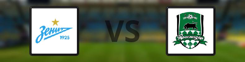 Zenit - Krasnodar odds, speltips, resultat i Ryska Premier League