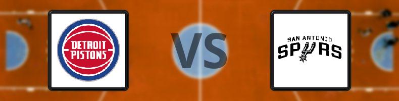 Detroit Pistons - San Antonio Spurs odds, speltips, resultat i NBA