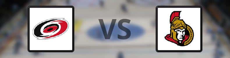 Carolina Hurricanes - Ottawa Senators odds, speltips, resultat i NHL