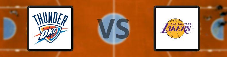 Oklahoma City Thunder - Los Angeles Lakers odds, speltips, resultat i NBA